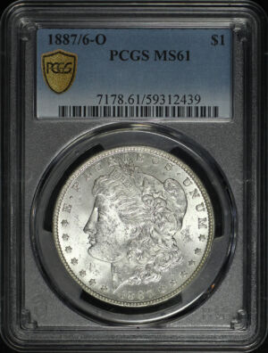 Obverse of this 1887/6-O Morgan Dollar PCGS MS-61
