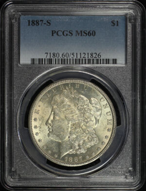 Obverse of this 1887-S Morgan Dollar PCGS MS-60