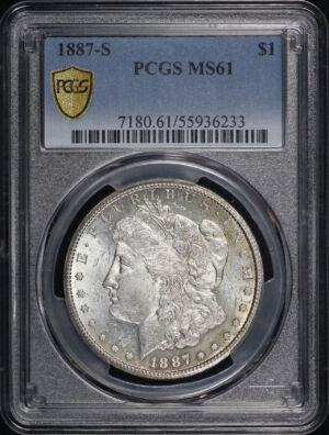 Obverse of this 1887-S Morgan Dollar PCGS MS-61