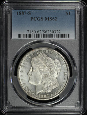 Obverse of this 1887-S Morgan Dollar PCGS MS-62