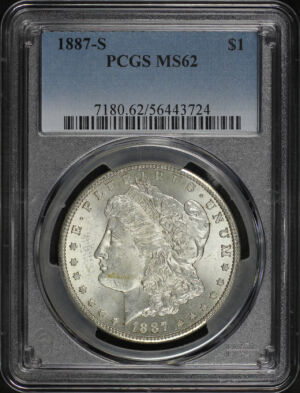 Obverse of this 1887-S Morgan Dollar PCGS MS-62