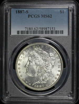 Obverse of this 1887-S Morgan Dollar PCGS MS-62