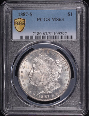 Obverse of this 1887-S Morgan Dollar PCGS MS-63