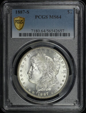 Obverse of this 1887-S Morgan Dollar PCGS MS-64