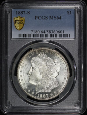 Obverse of this 1887-S Morgan Dollar PCGS MS-64