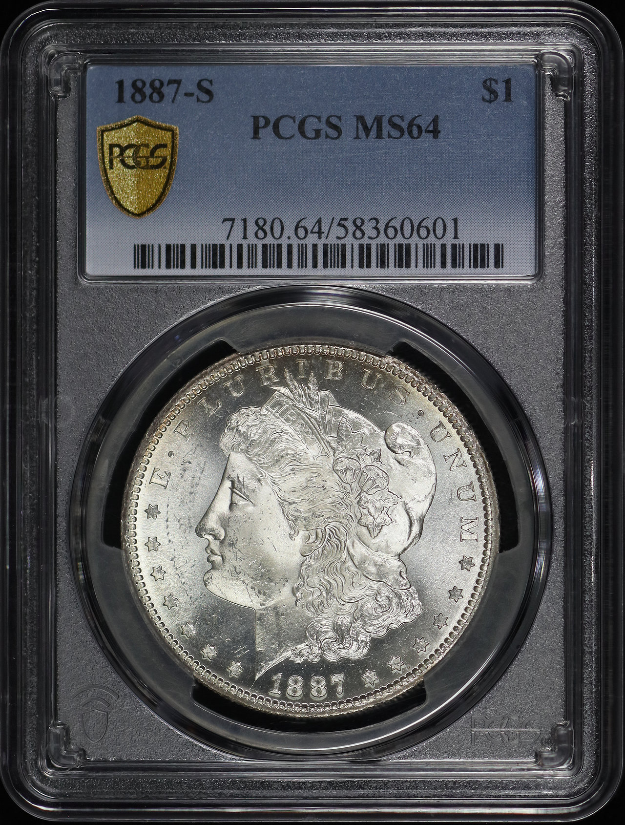 Obverse of this 1887-S Morgan Dollar PCGS MS-64