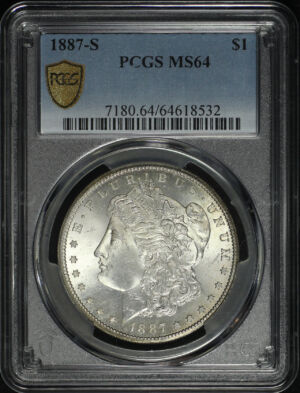 Obverse of this 1887-S Morgan Dollar PCGS MS-64