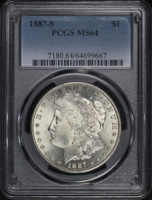 Obverse of this 1887-S Morgan Dollar PCGS MS-64