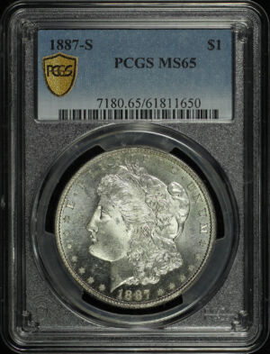 Obverse of this 1887-S Morgan Dollar PCGS MS-65
