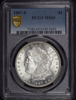 Obverse of this 1887-S Morgan Dollar PCGS MS-65