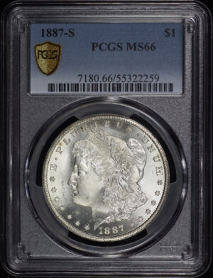 Obverse of this 1887-S Morgan Dollar PCGS MS-66
