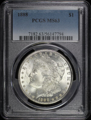 Obverse of this 1888 Morgan Dollar PCGS MS-63