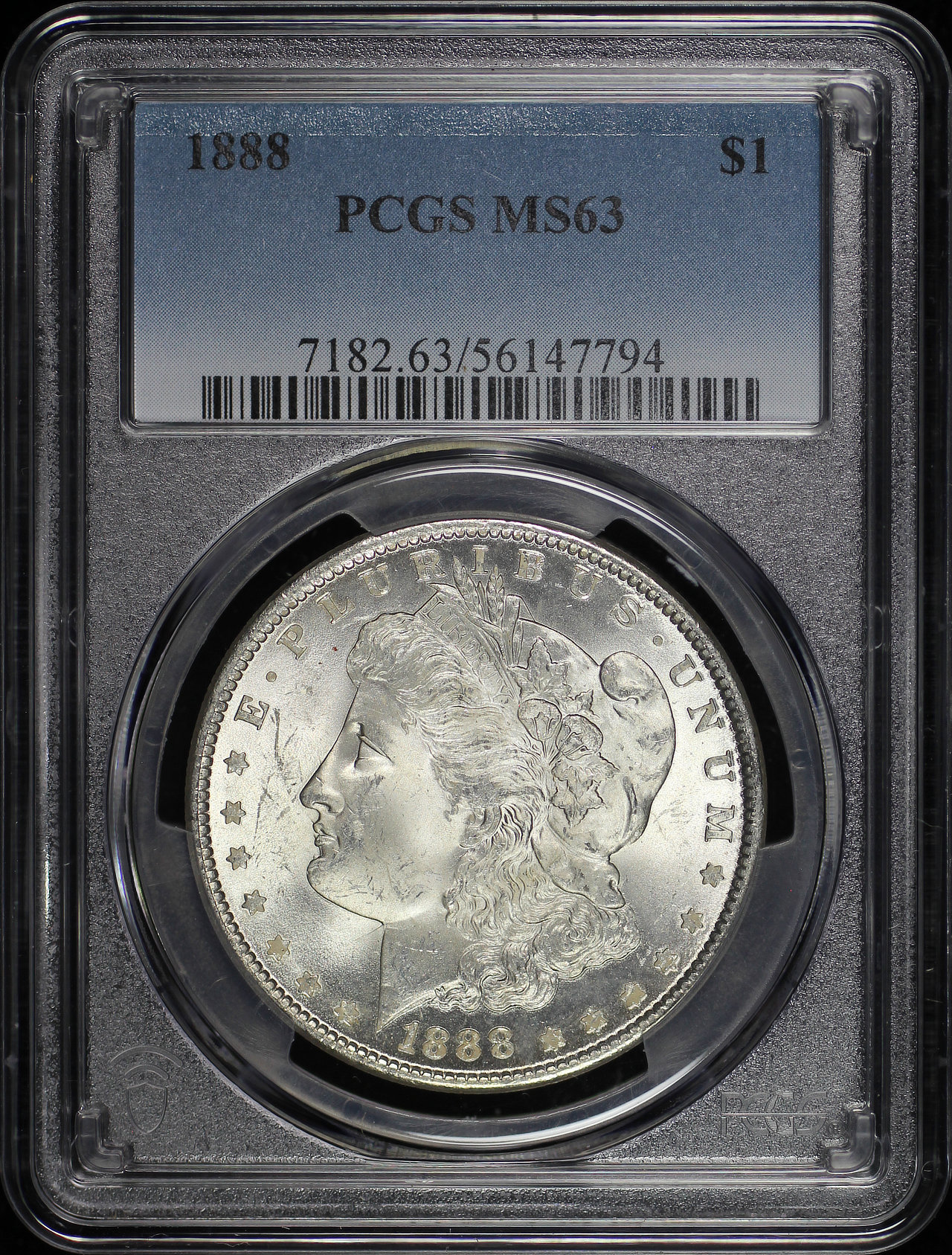 Obverse of this 1888 Morgan Dollar PCGS MS-63