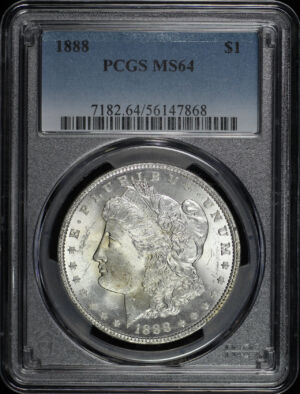 Obverse of this 1888 Morgan Dollar PCGS MS-64