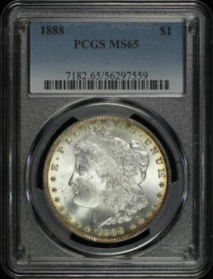 Obverse of this 1888 Morgan Dollar PCGS MS-65