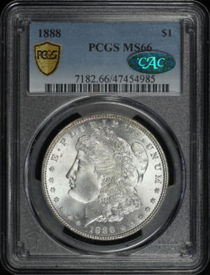 Obverse of this 1888 Morgan Dollar PCGS MS-66 CAC