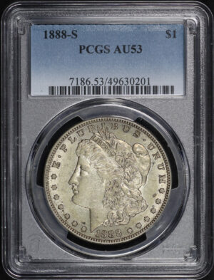 Obverse of this 1888-S Morgan Dollar PCGS AU-53