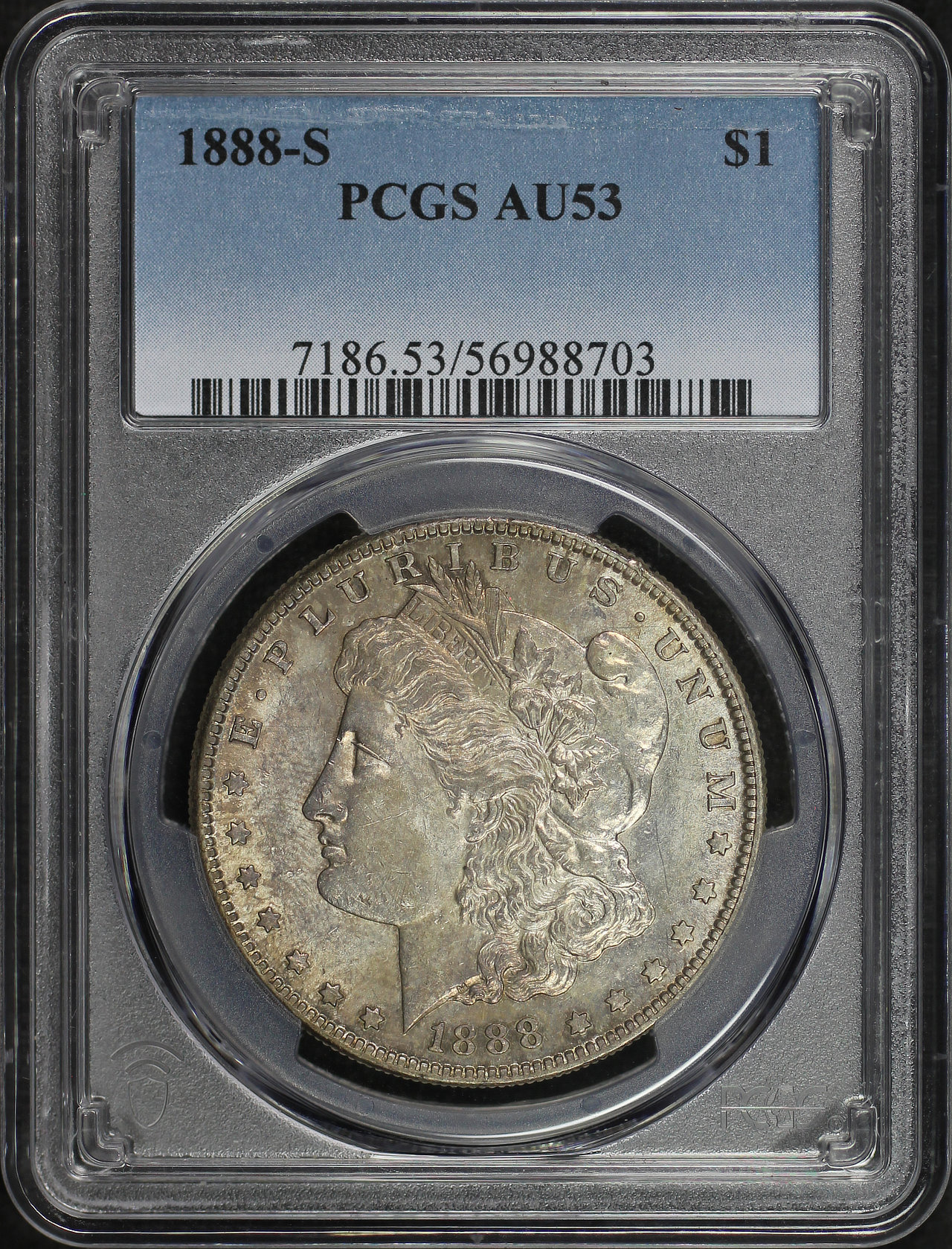 Obverse of this 1888-S Morgan Dollar PCGS AU-53