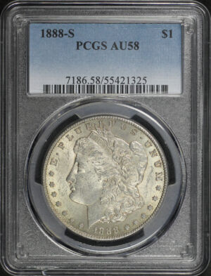 Obverse of this 1888-S Morgan Dollar PCGS AU-58