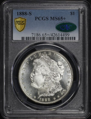 Obverse of this 1888-S Morgan Dollar PCGS MS-65+ CAC