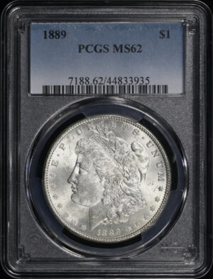 Obverse of this 1889 Morgan Dollar PCGS MS-62