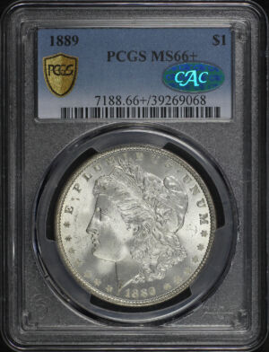 Obverse of this 1889 Morgan Dollar PCGS MS-66+ CAC