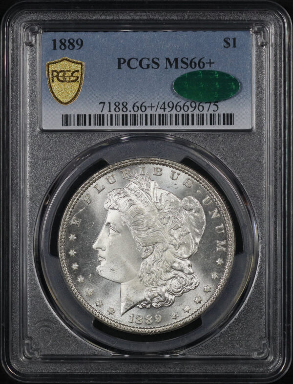 Obverse of this 1889 Morgan Dollar PCGS MS-66+ CAC
