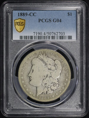 Obverse of this 1889-CC Morgan Dollar PCGS G-04