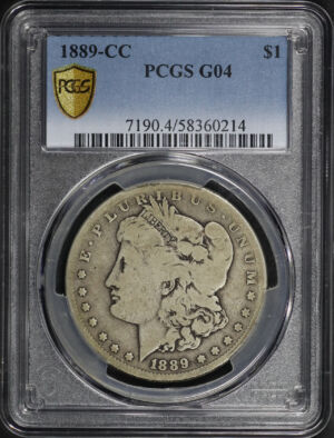 Obverse of this 1889-CC Morgan Dollar PCGS G-04
