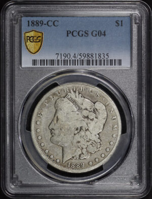 Obverse of this 1889-CC Morgan Dollar PCGS G-04
