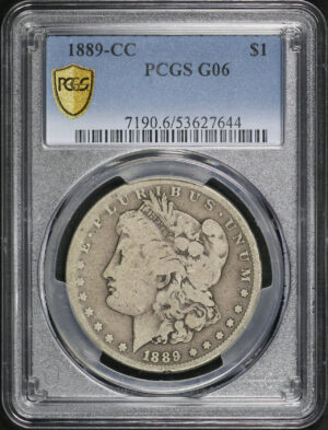Obverse of this 1889-CC Morgan Dollar PCGS G-06