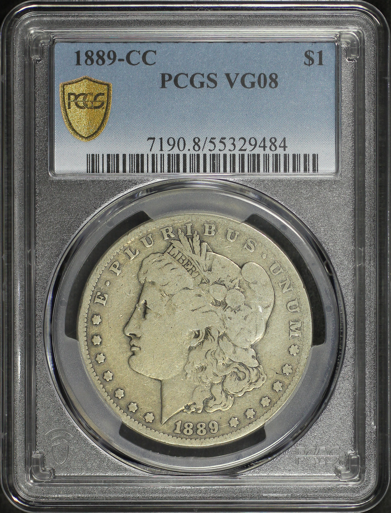 Obverse of this 1889-CC Morgan Dollar PCGS VG-08