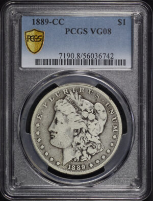 Obverse of this 1889-CC Morgan Dollar PCGS VG-08