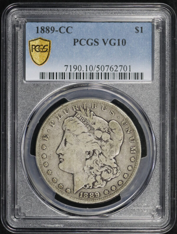 Obverse of this 1889-CC Morgan Dollar PCGS VG-10