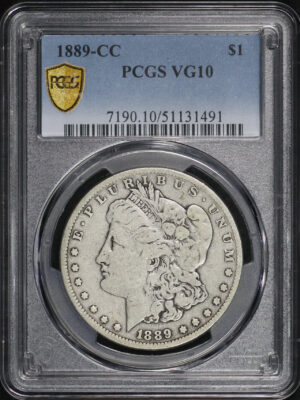 Obverse of this 1889-CC Morgan Dollar PCGS VG-10