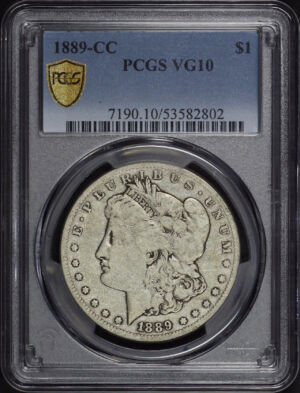 Obverse of this 1889-CC Morgan Dollar PCGS VG-10