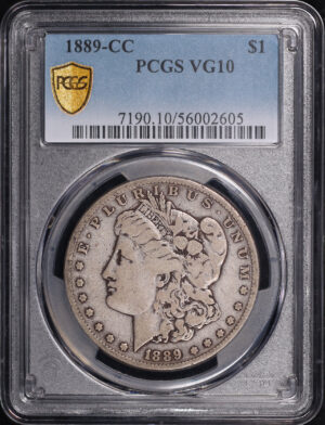 Obverse of this 1889-CC Morgan Dollar PCGS VG-10