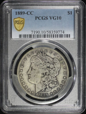 Obverse of this 1889-CC Morgan Dollar PCGS VG-10