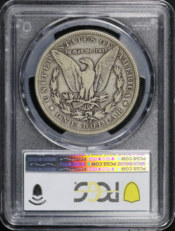 Reverse of this 1889-CC Morgan Dollar PCGS F-15