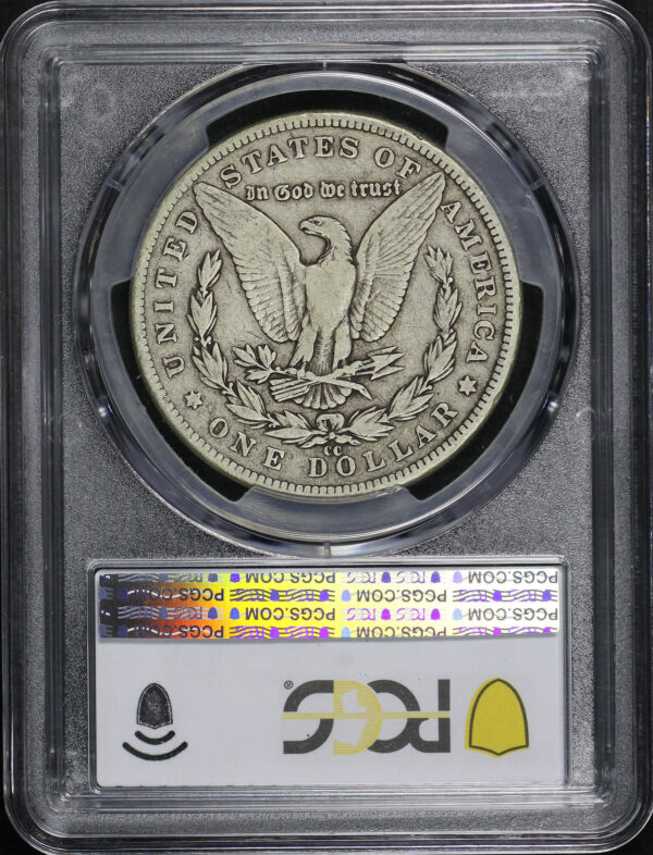 Reverse of this 1889-CC Morgan Dollar PCGS F-15