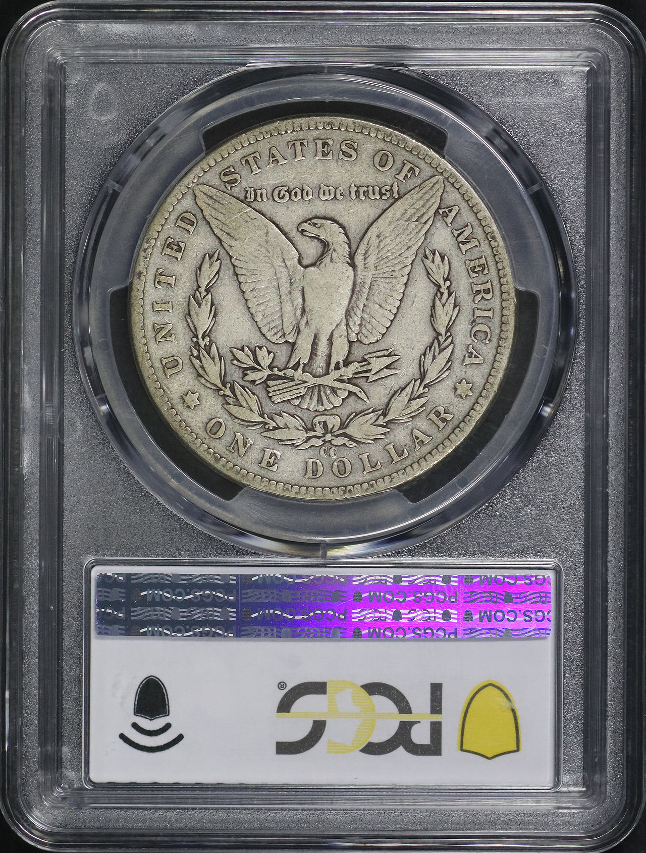 Reverse of this 1889-CC Morgan Dollar PCGS F-15
