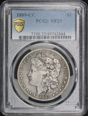 Obverse of this 1889-CC Morgan Dollar PCGS VF-25