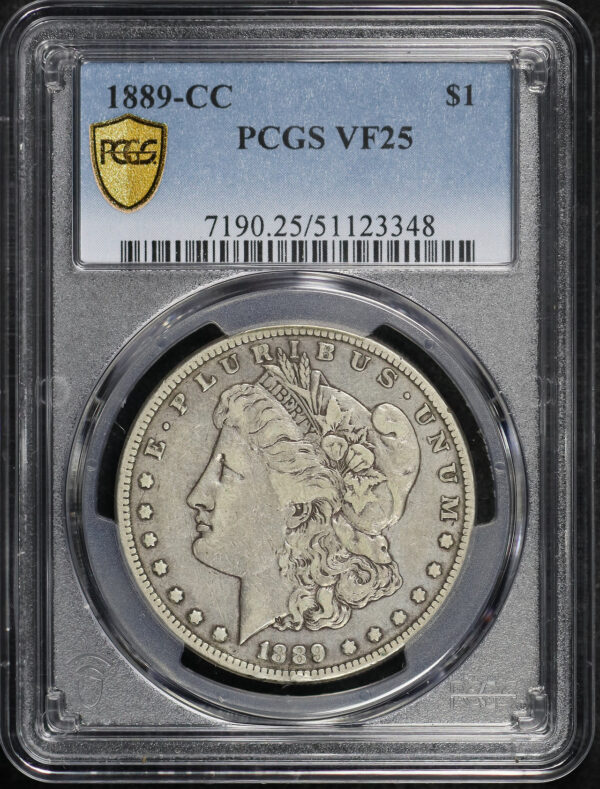 Obverse of this 1889-CC Morgan Dollar PCGS VF-25