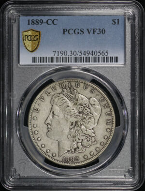 Obverse of this 1889-CC Morgan Dollar PCGS VF-30