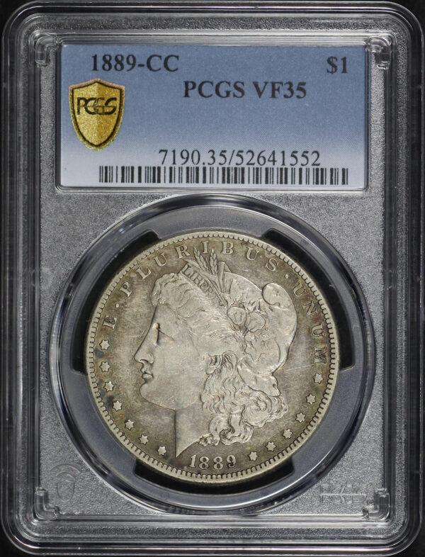 Obverse of this 1889-CC Morgan Dollar PCGS VF-35