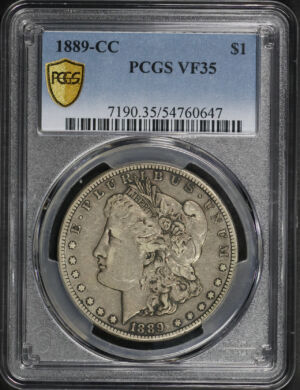 Obverse of this 1889-CC Morgan Dollar PCGS VF-35