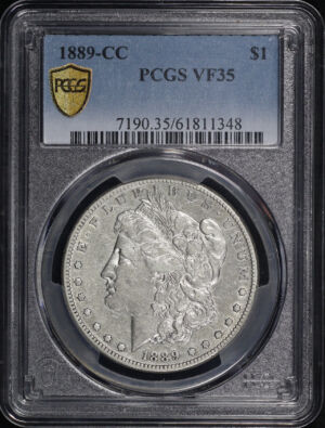 Obverse of this 1889-CC Morgan Dollar PCGS VF-35