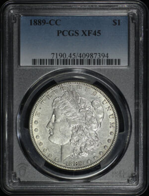 Obverse of this 1889-CC Morgan Dollar PCGS XF-45