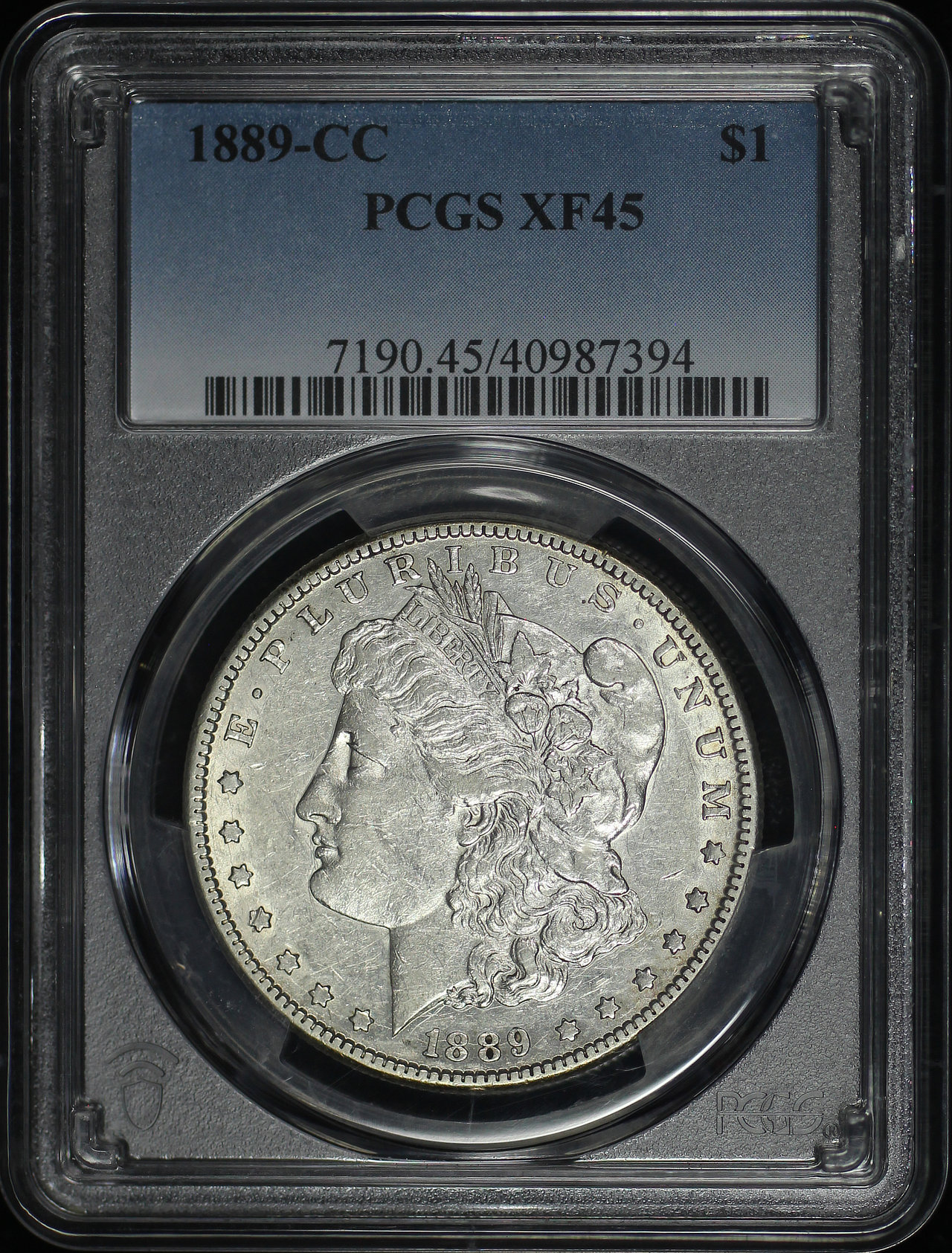 Obverse of this 1889-CC Morgan Dollar PCGS XF-45