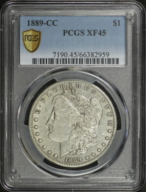 Obverse of this 1889-CC Morgan Dollar PCGS XF-45